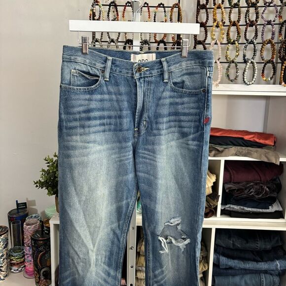 BDG Blue Straight Jeans with Distressed Details VINTAGE SLIM FIT urban outfitter - Picture 4 of 8